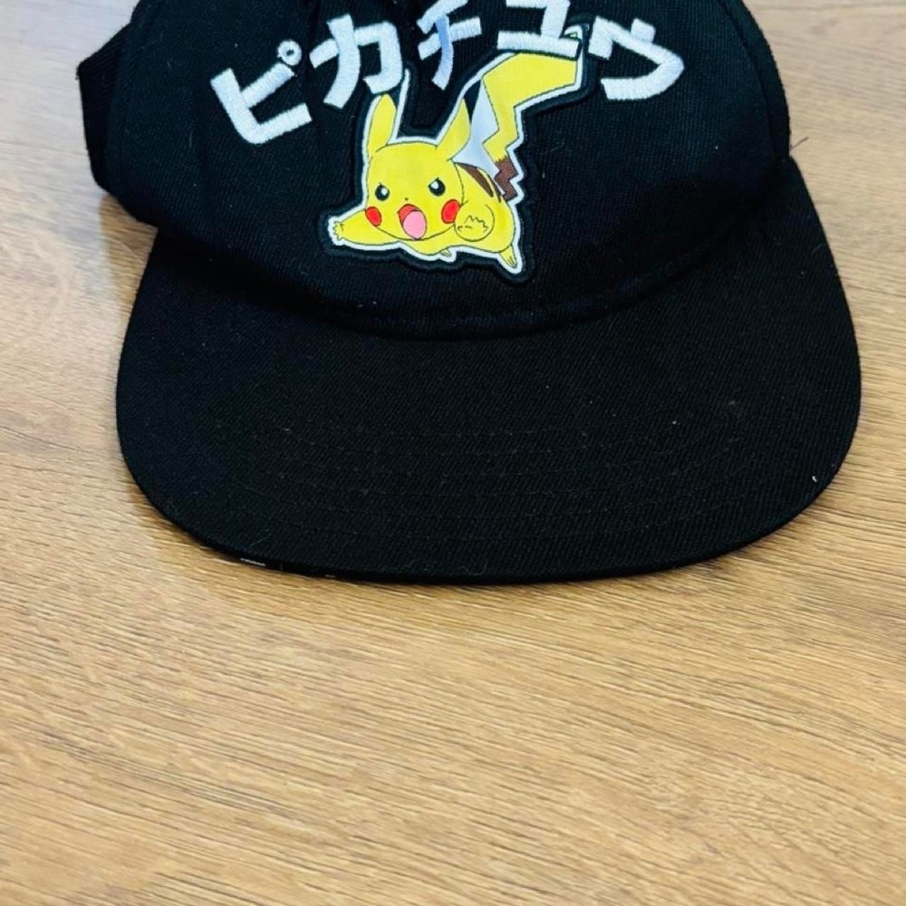 Pokemon Pikachu Black Snapback Hat Japanese Text Anime Nintendo Cap RN115665